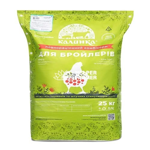 Комбикорм Калинка для Бройлеров, Стартер для бройлера (1-15 дней) 7025, 25 кг