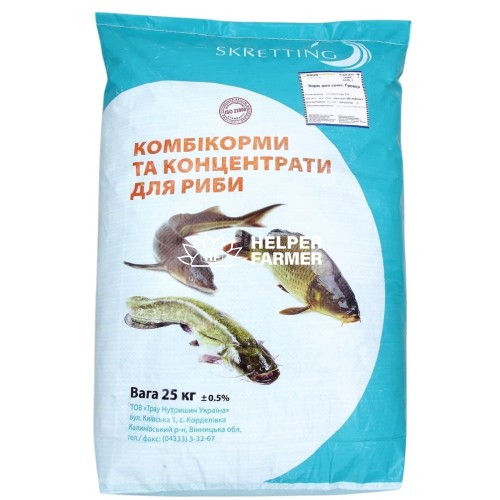 Корм 19,5% для товарного коропа 2-3 роки 6916, 25 кг