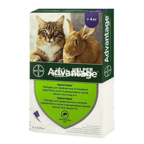Адвантейдж 80 Bayer краплі від заражень блохами для котів більше 4 кг, 1 піпетка Адвантейдж 80 Bayer краплі від заражень блохами для котів більше 4 кг, 1 піпетка
