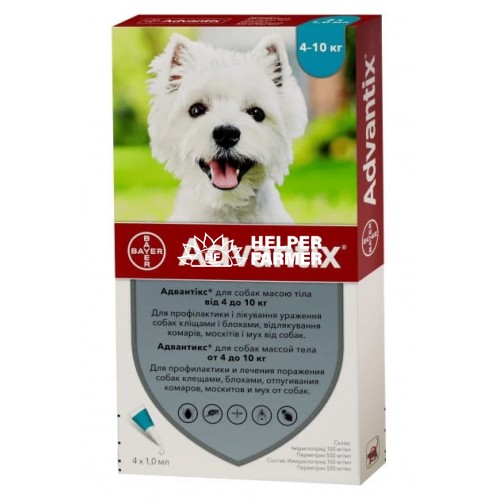 Адвантикс Bayer капли от заражений экто паразитами для собак 4-10 кг, 1 пипетка