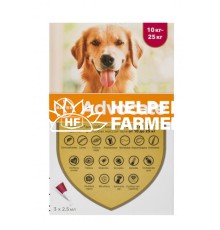 Адвокат Bayer краплі від заражень ендо- та екто паразитами для собак 10-25 кг, 1 піпетка по 2,5 мл