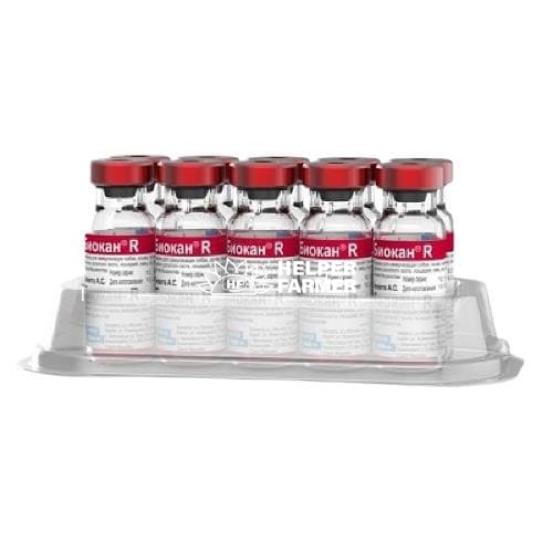 Биокан R (ДЛЯ ЖИВОТНЫХ) вакцина инактивирована против бешенства по 1 дозе во флаконе