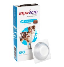 Бравекто жевательная таблетка 1000 мг от блох и клещей для собак 20 - 40 кг, 1 таблетка
