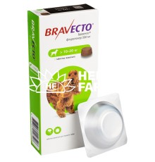 Бравекто жевательная таблетка 500 мг от блох и клещей для собак 10 – 20 кг, 1 таблетка