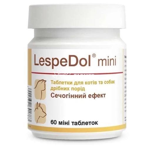 ЛеспеДол міні Dolfos LespeDol mini для котів і собак дрібних порід із захворюваннями сечостатевої системи і нирок, 60 міні таблеток ЛеспеДол міні Dolfos LespeDol mini для котів і собак дрібних порід із захворюваннями сечостатевої системи і нирок, 60 міні таблеток