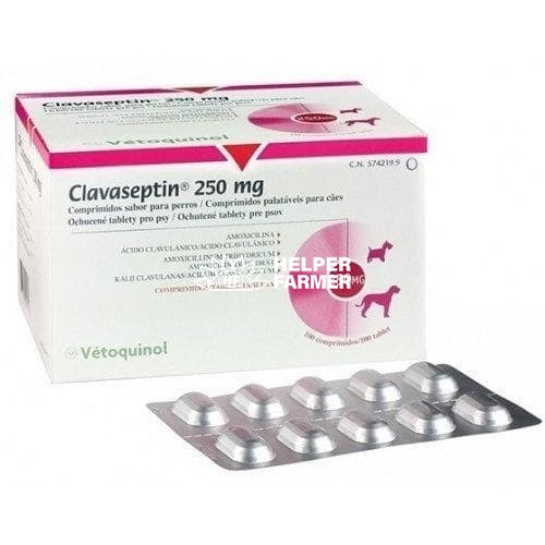 Клавасептін (ДЛЯ ТВАРИН) таблетки по 250 мг №10
