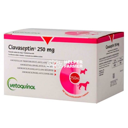 Клавасептін (ДЛЯ ТВАРИН) таблетки по 250 мг №10