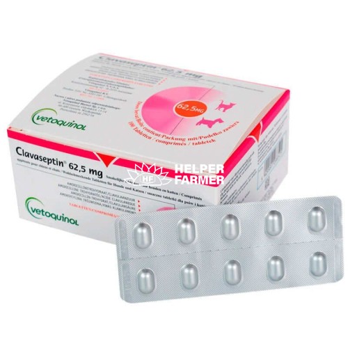 Клавасептін (ДЛЯ ТВАРИН) таблетки по 62,5 мг №10