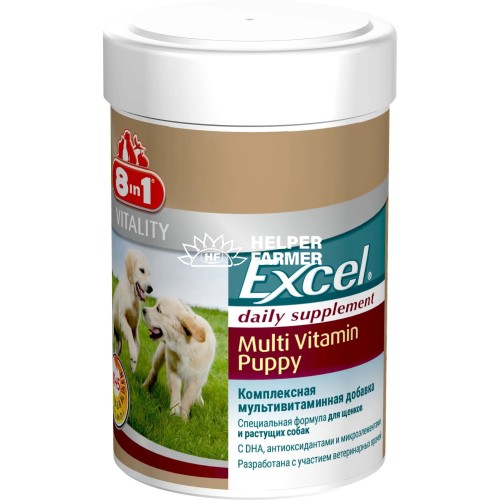 Мультивитаминный комплекс 8in1 Excel Multi Vit-Puppy для щенков, 100 таблеток Мультивитаминный комплекс 8in1 Excel Multi Vit-Puppy для щенков, 100 таблеток