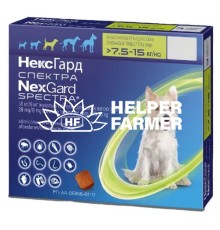 Нексгард Спектра таблетки від бліх, кліщів і гельмінтів для собак вагою 7,5-15 кг, 1 штука