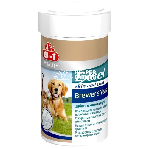 Пивні дріжджі 8in1 Excel Brewers Yeast для кішок і собак, 140 таблеток Пивні дріжджі 8in1 Excel Brewers Yeast для кішок і собак, 140 таблеток