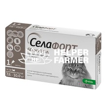 Селафорт капли от блох клещей и гельминтов для кошек весом 7,6-10 кг, 1 пипетка