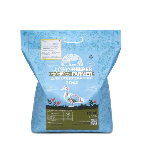 Калинка-10ВП для молодняка водоплавающей птицы 0-21 дней старт, 10 кг