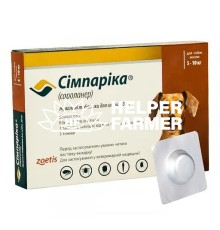 Симпарика жевательные таблетки от блох и клещей для собак 5-10 кг, 1 таблетка