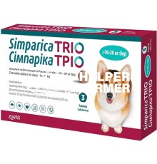 Симпарика ТРИО жевательные таблетки для собак 10-20 кг, 1 таблетка