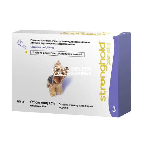 Стронгхолд 12% капли от паразитов для собак 2,6-5 кг, 1 пипетка по 0,25 мл