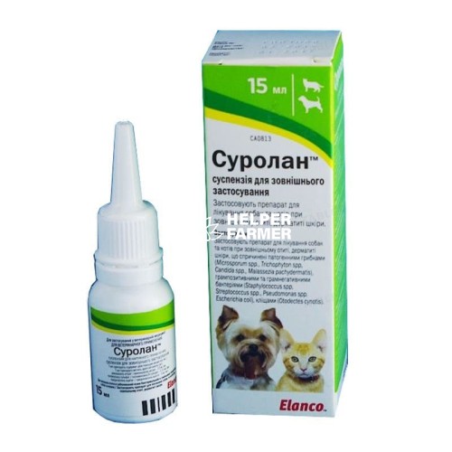 Суролан (ДЛЯ ТВАРИН) вушні краплі, 15 мл