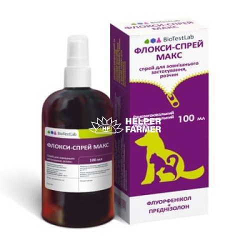 Флоксі-спрей Макс (ДЛЯ ТВАРИН) для лікування дерматиту, 100 мл