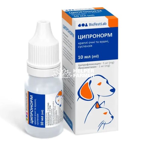 Ципронорм (ДЛЯ ЖИВОТНЫХ) капли для глаз и ушей, 10 мл