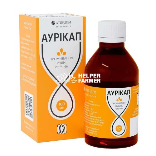 Аурикап средство для промывания ушной раковины собак и кошек, 100 мл