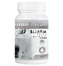 Вітаміни для собак Unicum Premium здорова шерсть і шкіра, 100 таблеток 100 г