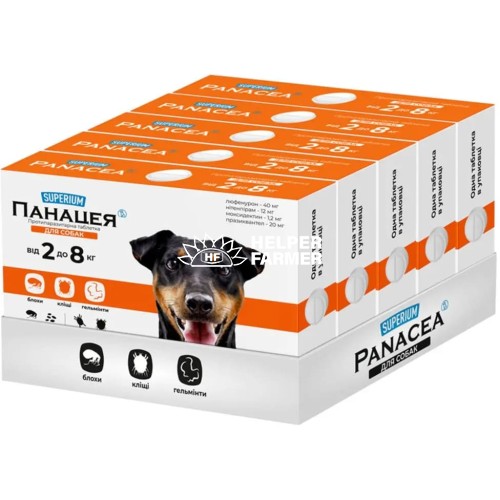 Суперіум Панацея протипаразитарна таблетка для собак вагою 2-8 кг, 1 таблетка
