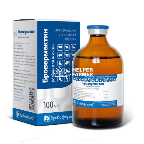 Бровермектин 1% (ДЛЯ ЖИВОТНЫХ) раствор для инъекций, 100 мл