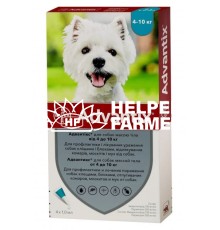 Адвантикс Bayer капли от заражений экто паразитами для собак 4-10 кг, 4 пипетки