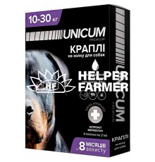 Краплі на холку Unicum Complex від бліх, кліщів і гельмінтів для собак вагою 10-30 кг, 4 ампули