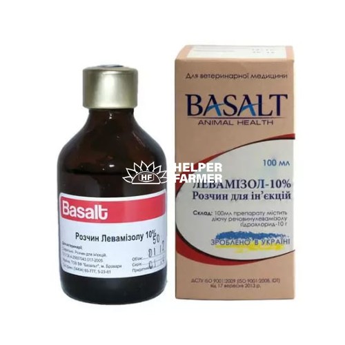 Левамізол 10% (ДЛЯ ТВАРИН) розчин для ін'єкцій, 100 мл