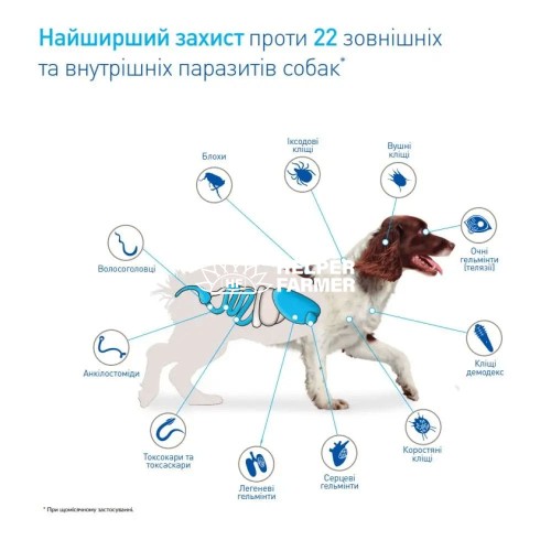 Нексгард Спектра таблетки від бліх, кліщів і гельмінтів для собак вагою 15-30 кг, 3 штуки