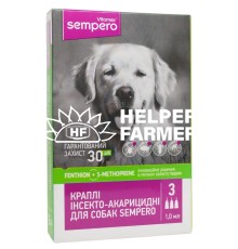 Капли на холке Vitomax Sempero от блох и клещей для собак весом 10-25 кг, 1,0 мл, 1 пипетка
