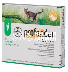 Профендер Bayer краплі для захисту від гельмінтів для котів до 2,5 кг, 2 піпетки