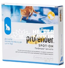 Профендер Bayer краплі для захисту від гельмінтів для котів 2,5-5 кг, 1 піпетка