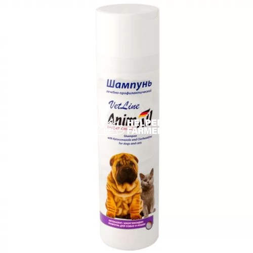 Шампунь AnimAll VetLine с хлоргексидином и кетоконазолом, 250 мл