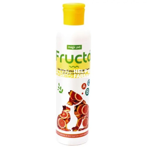 Шампунь-кондиционер Magic Pet Fructa Грейпфрутовый от перхоти для кошек и собак, 220 мл Шампунь-кондиционер Magic Pet Fructa Грейпфрутовый от перхоти для кошек и собак, 220 мл