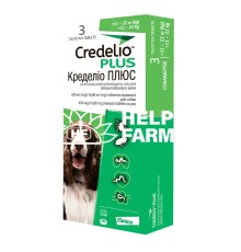 Кределио Плюс жевательные таблетки от блох и клещей и гельминтов для собак от 11 до 22 кг, 3 таблетки