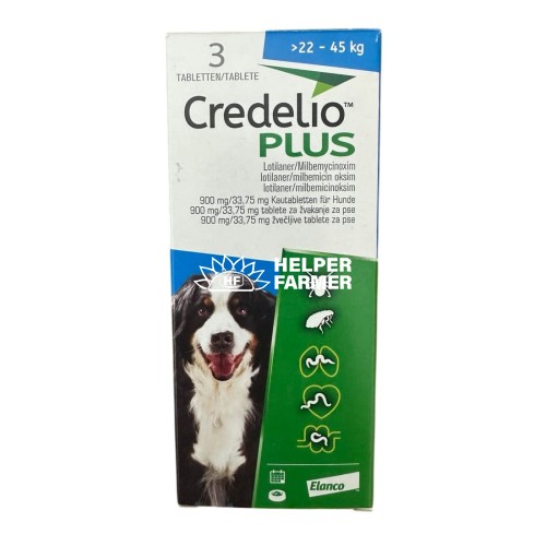 Кределио Плюс жевательные таблетки от блох и клещей и гельминтов для собак от 22 до 45 кг, 1 таблетка