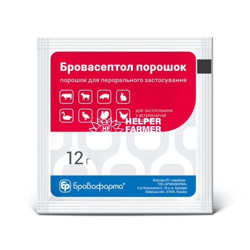 Бровасептол (ДЛЯ ТВАРИН) порошок, 12 г Бровасептол (ДЛЯ ТВАРИН) порошок, 12 г