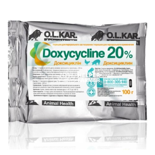 Доксициклин 20% (ДЛЯ ЖИВОТНЫХ) порошок, 100 г