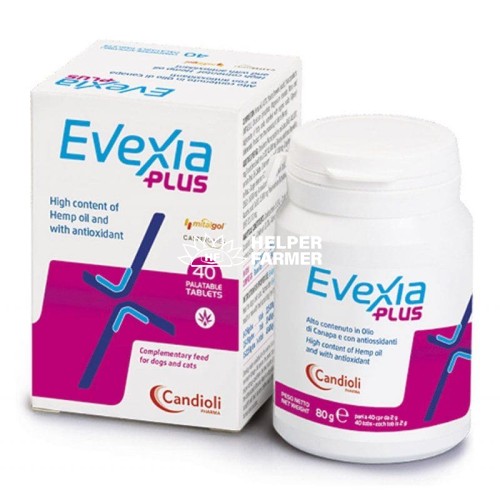 Кандиоли Эвексия Плюс Candioli Evexia Plus противовоспалительный препарат для собак и кошек на основе каннабидиола, 40 таблеток