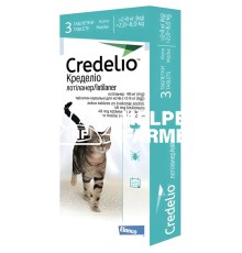 Кределіо жувальна таблетка від бліх і кліщів для котів від 2 до 8 кг, 3 таблетки