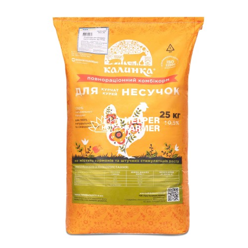 Комбікорм Калинка для курей-несучок (17-32 тижнів) 7021, 100% готовый корм, 25 кг