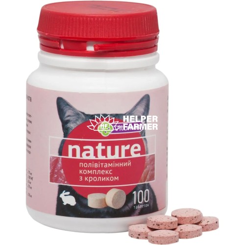 Поливитаминный комплекс Vitomax Nature для кошек с кроликом, 100 таблеток