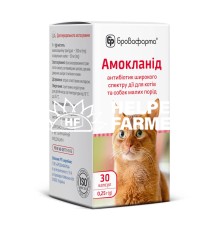 Амокланид (ДЛЯ ЖИВОТНЫХ) капсулы по 0,25 г, 30 штук