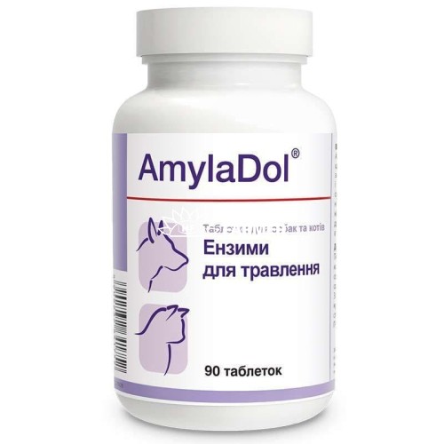АмилаДол Dolfos AmylaDol для собак и кошек при нарушении пищеварения, 90 таблеток АмилаДол Dolfos AmylaDol для собак и кошек при нарушении пищеварения, 90 таблеток