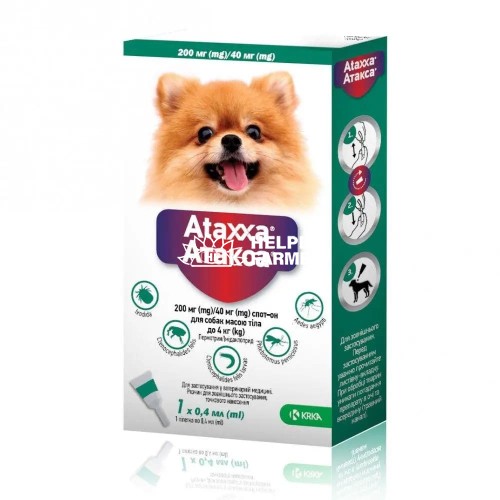 Атакса Капли для собак весом до 4 кг