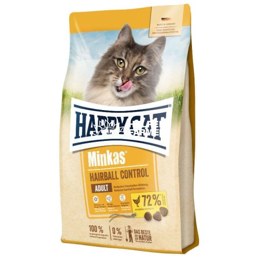 Корм сухий Happy Cat Minkas Hairball Control Geflugel для дорослих котів для виведення шерсті з птицею, 10 кг, 70411 Корм сухий Happy Cat Minkas Hairball Control Geflugel для дорослих котів для виведення шерсті з птицею, 10 кг, 70411