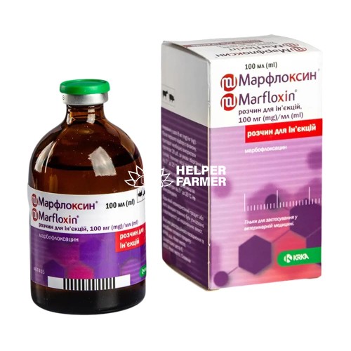 Марфлоксин 10% (ДЛЯ ЖИВОТНЫХ) раствор для инъекций, 100 мл