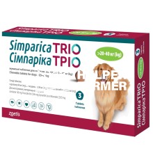 Симпарика ТРИО жевательные таблетки для собак 20-40 кг, 3 таблетки